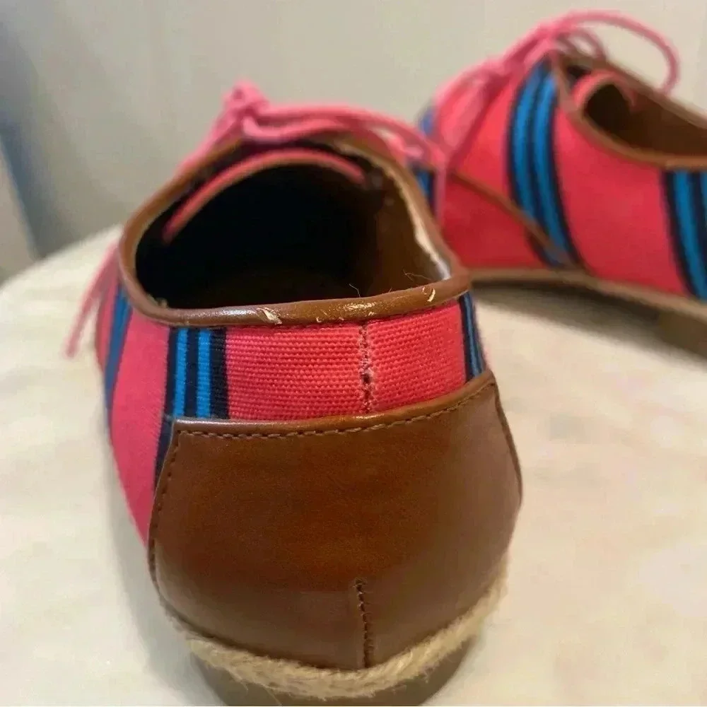 DV Dolce Vita Pink & Blue Canvas Lace-up Oxfords​​
